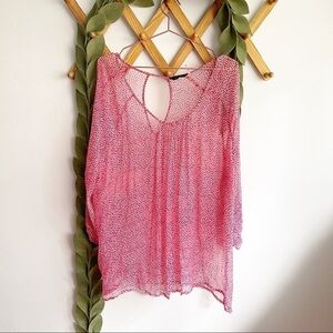 Paradigma Tulip Print Red and White Top